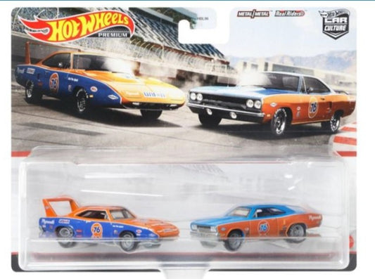 HCY76 Hot Wheels Premium 2 Pack Plymouth Super Bird / Road Runner