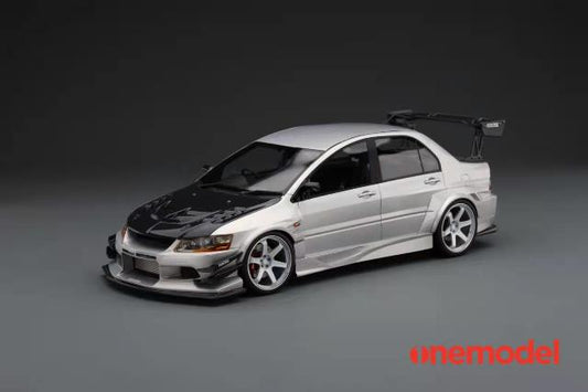 20C03-27 onemodel 1:18 Mitsubishi Voltex EVO IX Carbon Bonnet Version Silver