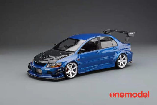 20C03-22 onemodel 1:18 Mitsubishi Voltex EVO IX Carbon Bonnet Version Blue