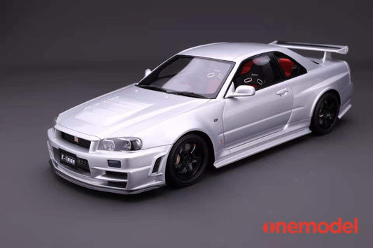 22A01-07 onemodel 1:18 Nissan NISMO R34 GT-R Z-tune Silver