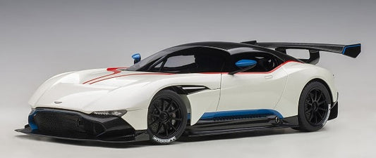 70261 AUTOart 1:18 Aston Martin Vulcan Metallic White / Blue & Red Stripe model car