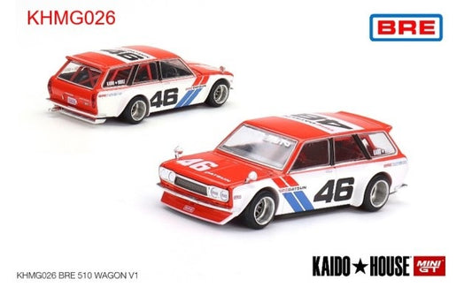 KHMG026 TSM MINI-GT 1:64 Nissan 1:64 Datsun KAIDO 510 Wagon BRE V1 RHD