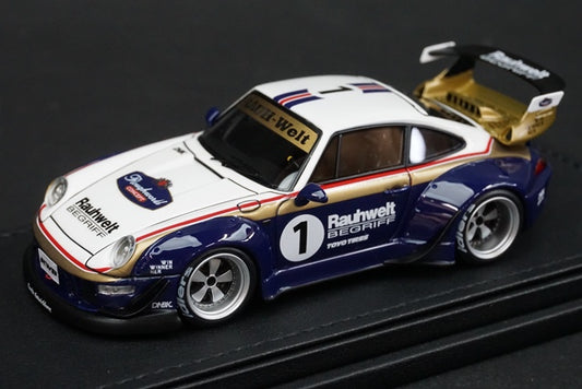 1:43 ignition model IG2171 RWB 993 #1 White / Gold / Blue model car