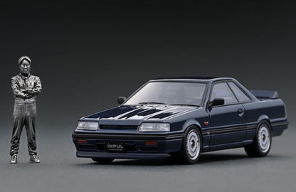 IG2087 ignition model 1:43 Nissan Skyline GTS-R R31 Blue Black With Mr.Hoshino