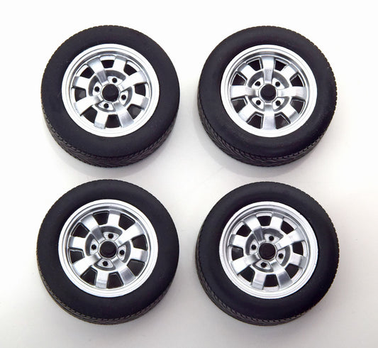 KKDCACC015 KK scale 1:18 Porsche 924 Tire Set with Rims Silver