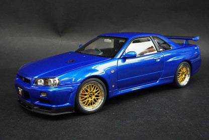 1:18 AUTOart 77409 Nissan Skyline GT-R R34 V Spec II W / BBS LM WHEELS Bayside Blue