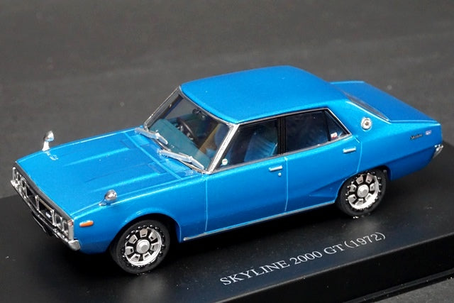 1:43 AOSHIMA DISM 093436 GC110 Skyline Yonmeri 2000GT early model 1972 Blue Metallic