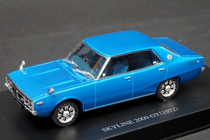 1:43 AOSHIMA DISM 093436 GC110 Skyline Yonmeri 2000GT early model 1972 Blue Metallic