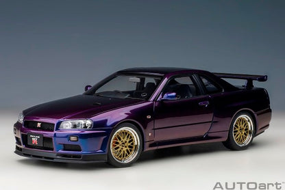 77403 AUTOart 1:18 Nissan Skyline GT-R R34 V-SPEC 2 "BBS LM WHEEL" PURPLE 3