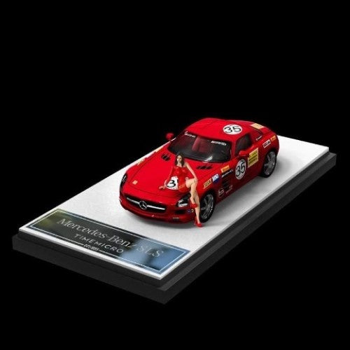 TM Time Micro 1:64 Mercedes Benz SLS Red Pig #35 with Figure