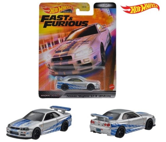 HCP28 Hot Wheels Nissan Retro Entertainment The Fast and the Furious Skyline GT-R (BNR34) 10pcs