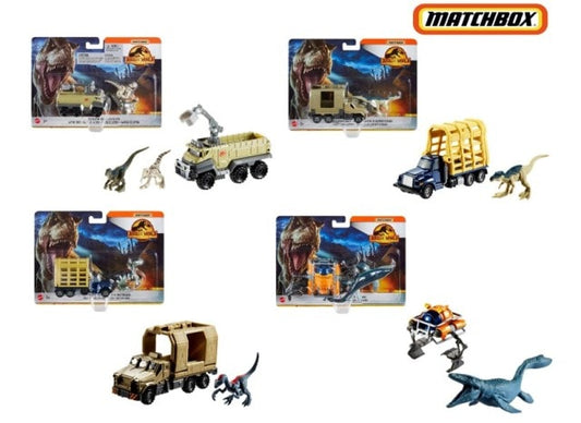 FMY31-986H Matchbox Jurassic World Transporters Assortment 4pcs / 1box