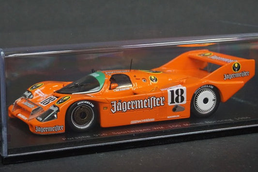 1:43 SPARK CAP04300111 Porsche 956 Sportwagen WM Norislink 100 miles T.Boutsen 1986 #18 Jagermeister