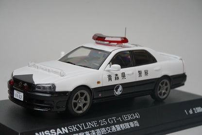 1:43 RAI'S H7430208 Nissan Skyline 25 GT-t (ER34) 2002 Aomori Prefectural Police Highway Traffic Police Unit