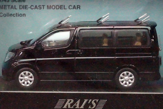1:43 RAI'S H7430808 Nissan ELGRAND E51 2008 Dignitary Guard Radio Car
