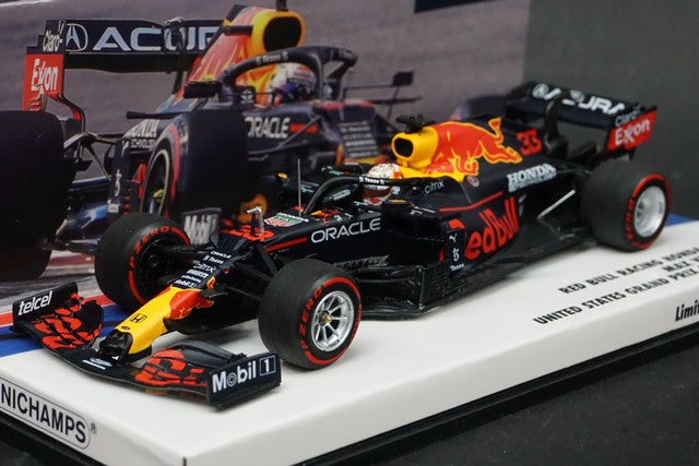 1:43 MINICHAMPS 413212833 Red Bull Racing Honda RB16B American GP 2021 #33 M.Verstappen