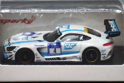 1:64 SPARK Y156 Mercedes AMG GT3 Team Black Falcon Nurburgring 2016 Winner #4