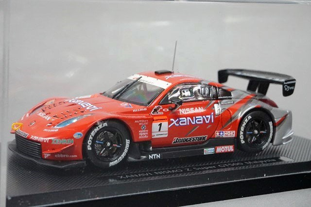 1:43 EBBRO 43722 XANAVI NISMO Z Super GT 2005 Malaysia #1 Silver / Red