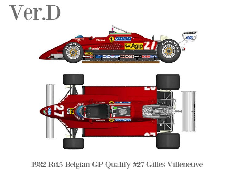 K732 Model Factory HIRO 1:20 Ferrari 126C2 ver.D 1982 Belgium GP #27 G.Villeneuve Fulldetail Kit