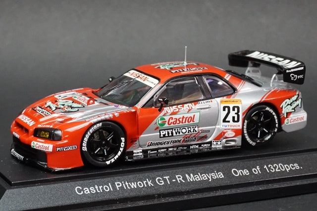 1:43 EBBRO 43378 Castrol Pitwork GT-R Malaysia JGTC 2002 #23 model car