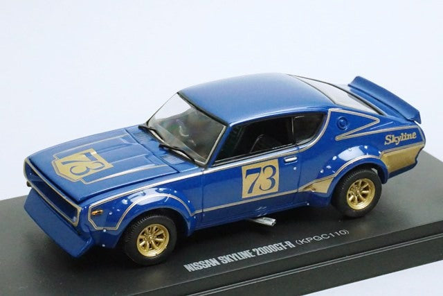 1:43 KYOSHO 03112RB Nissan Skyline 2000GT-R KPGC110 Racing Blue #73