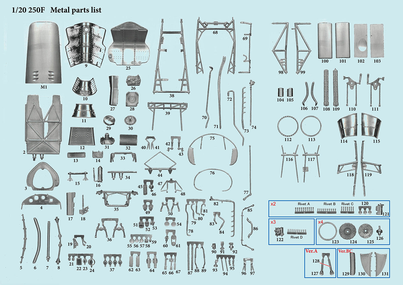 [ Back-order ] Model Factory HIRO K715 1:20 Fulldetail Kit 250F Ver.A 1957 Rd.1 Argentine GP Winner #2 J.M.Fangio / 2nd #6 J.Behrad MFH