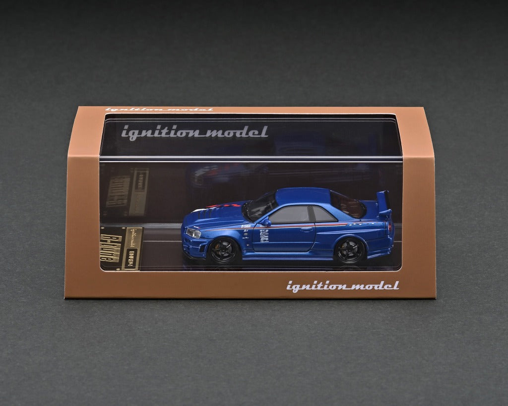 IG2574 ignition model 1:64 Nissan NISMO R34 GT-R R-tune Bayside Blue