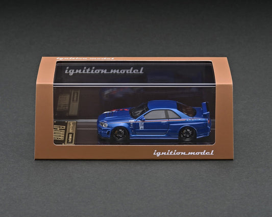 IG2574 ignition model 1:64 Nissan NISMO R34 GT-R R-tune Bayside Blue