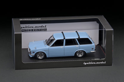 IG2223 ignition model 1:18 Nissan Datsun Bluebird 510 Wagon Light Blue Web Limited Surfboard