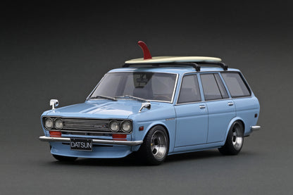 IG2223 ignition model 1:18 Nissan Datsun Bluebird 510 Wagon Light Blue Web Limited Surfboard