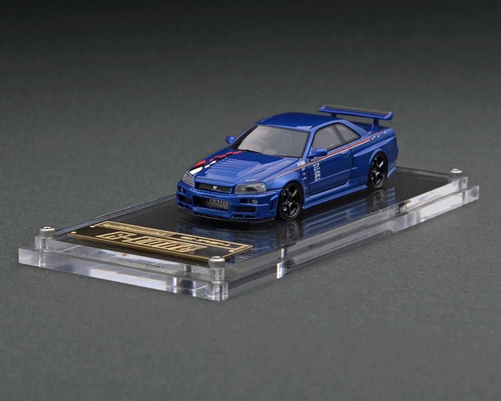 IG2574 ignition model 1:64 Nissan NISMO R34 GT-R R-tune Bayside Blue