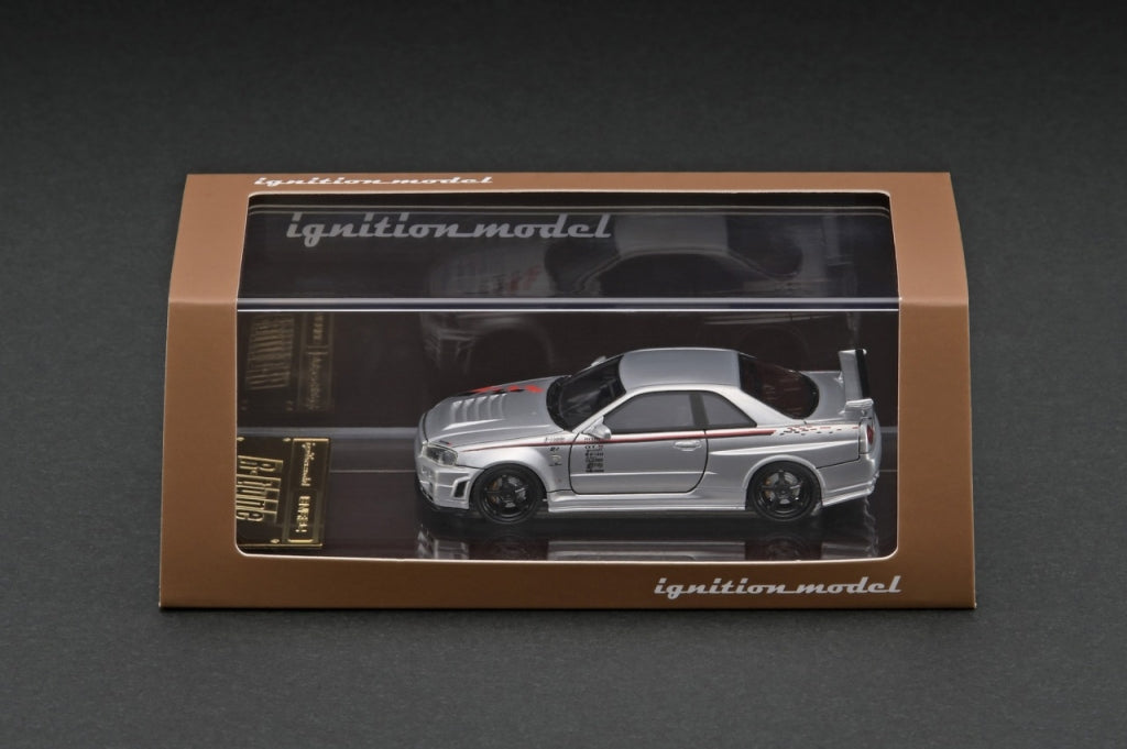 IG2576 ignition model 1:64 Nissan NISMO R34 GT-R R-tune Silver