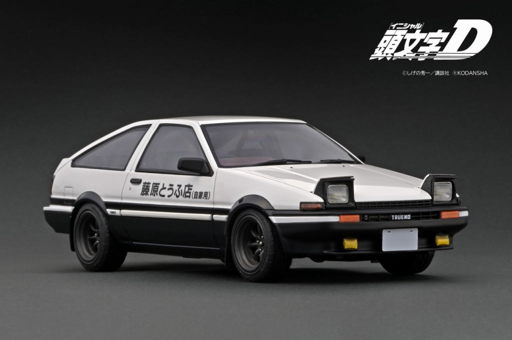 IG2871 ignition model 1:18 INITIAL D Toyota Sprinter Trueno 3Dr GT Apex AE86 White/Black