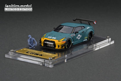 IG2373 ignition model 1:64 LBWK Nissan LB WORKS GT-R R35 type 2 Matte Green Wataru Kato signature