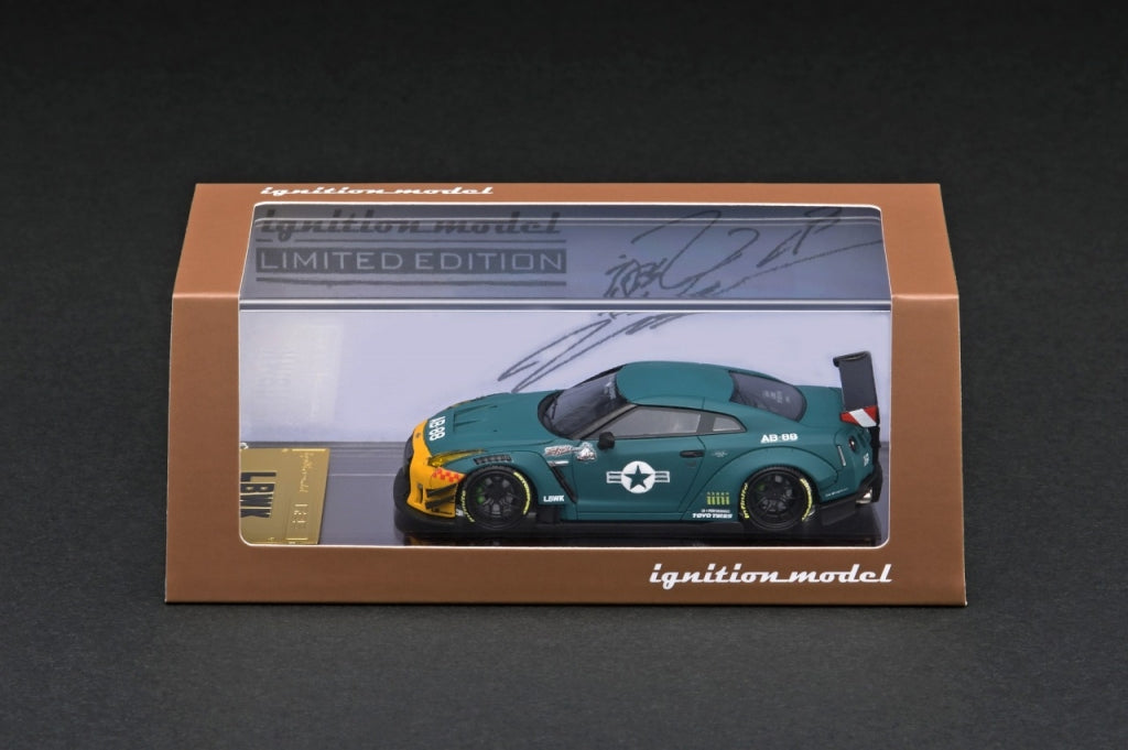 IG2373 ignition model 1:64 LBWK Nissan LB WORKS GT-R R35 type 2 Matte Green Wataru Kato signature