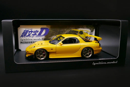 IG2868 ignition model 1:18 Mazda INITIAL D Mazda RX-7 FD3S Yellow