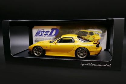 IG2868 ignition model 1:18 Mazda INITIAL D Mazda RX-7 FD3S Yellow