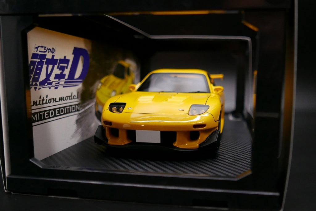 IG2868 ignition model 1:18 Mazda INITIAL D Mazda RX-7 FD3S Yellow