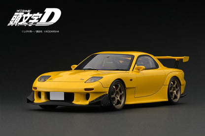 IG2868 ignition model 1:18 Mazda INITIAL D Mazda RX-7 FD3S Yellow