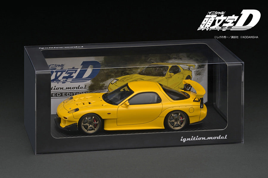 IG2868 ignition model 1:18 Mazda INITIAL D Mazda RX-7 FD3S Yellow