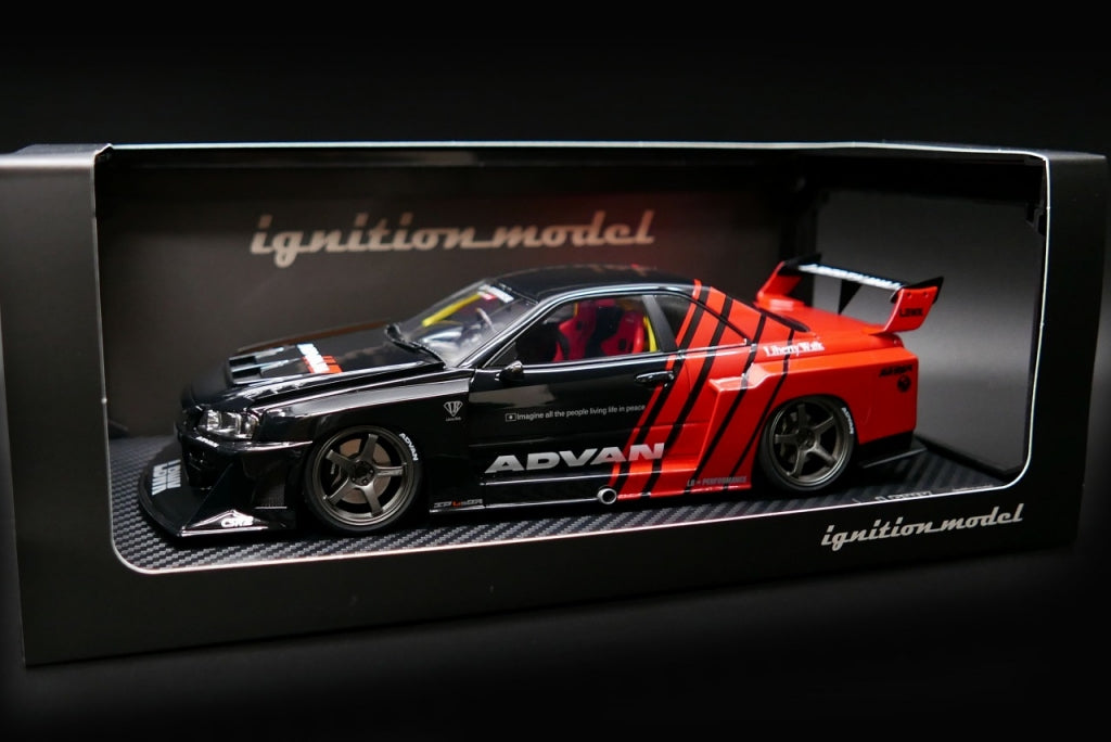 IG2703 Ignition model 1:18 Nissan LB-ER34 Super Silhouette Skyline Black / Red ADVAN