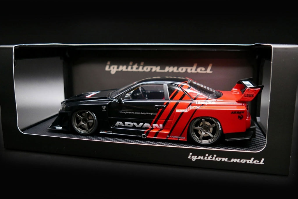 IG2703 Ignition model 1:18 Nissan LB-ER34 Super Silhouette Skyline Black / Red ADVAN