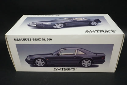 1:18 AUTOart 76232 Mercedes Benz SL 600 1997 Black Metallic model car