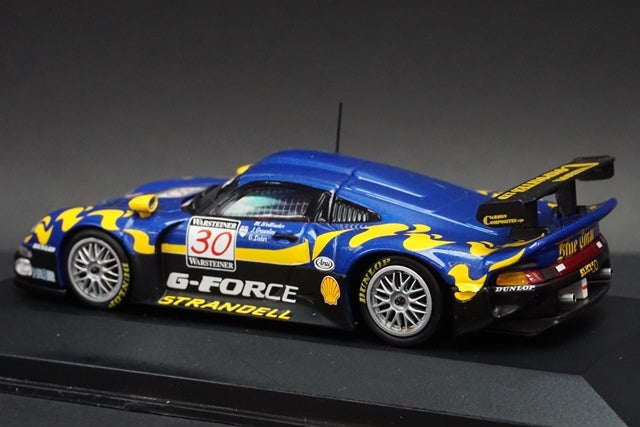 1:43 MINICHAMPS 430976630 Porsche 911 GT1 FIA GT Series 1997 #30 Blue Corai model car