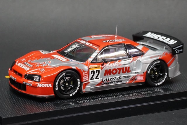 1:43 EBBRO P413 MOTUL Pitwork Skyline GT-R JGTC 2003 #22 Red/Silver model car