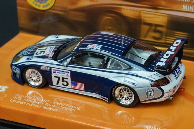 1:43 MINICHAMPS 403026975 Porsche GT3 RS Orbit Racing Le Mans 2002 #75 model car