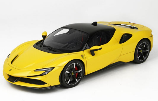 P18180BV BBR 1:18 Ferrari SF90 Stradale Giallo Modena with display case