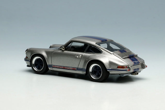 TM001G MakeUp Titan64 1:64 TM001E-H Singer 911 964 Coupe Titanium Silver / Dark Blue Stripe