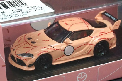 TM Time Micro 1:64 LBWK Toyota Supra A90 Pink Pig with Roof Box