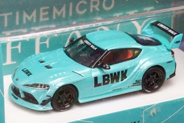 TM Time Micro 1:64 LBWK Toyota Supra A90 Tiffany Blue model car